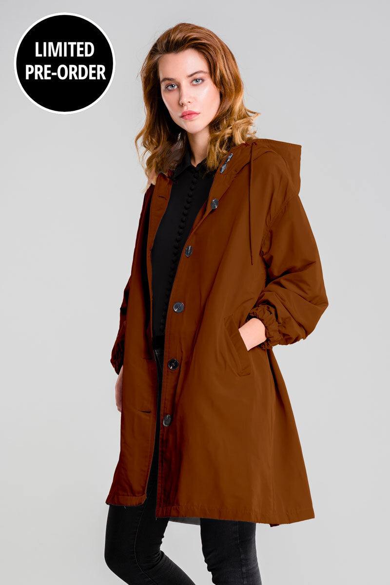 Giacca Antipioggia a Vento con Cappuccio, Impermeabile e Oversize