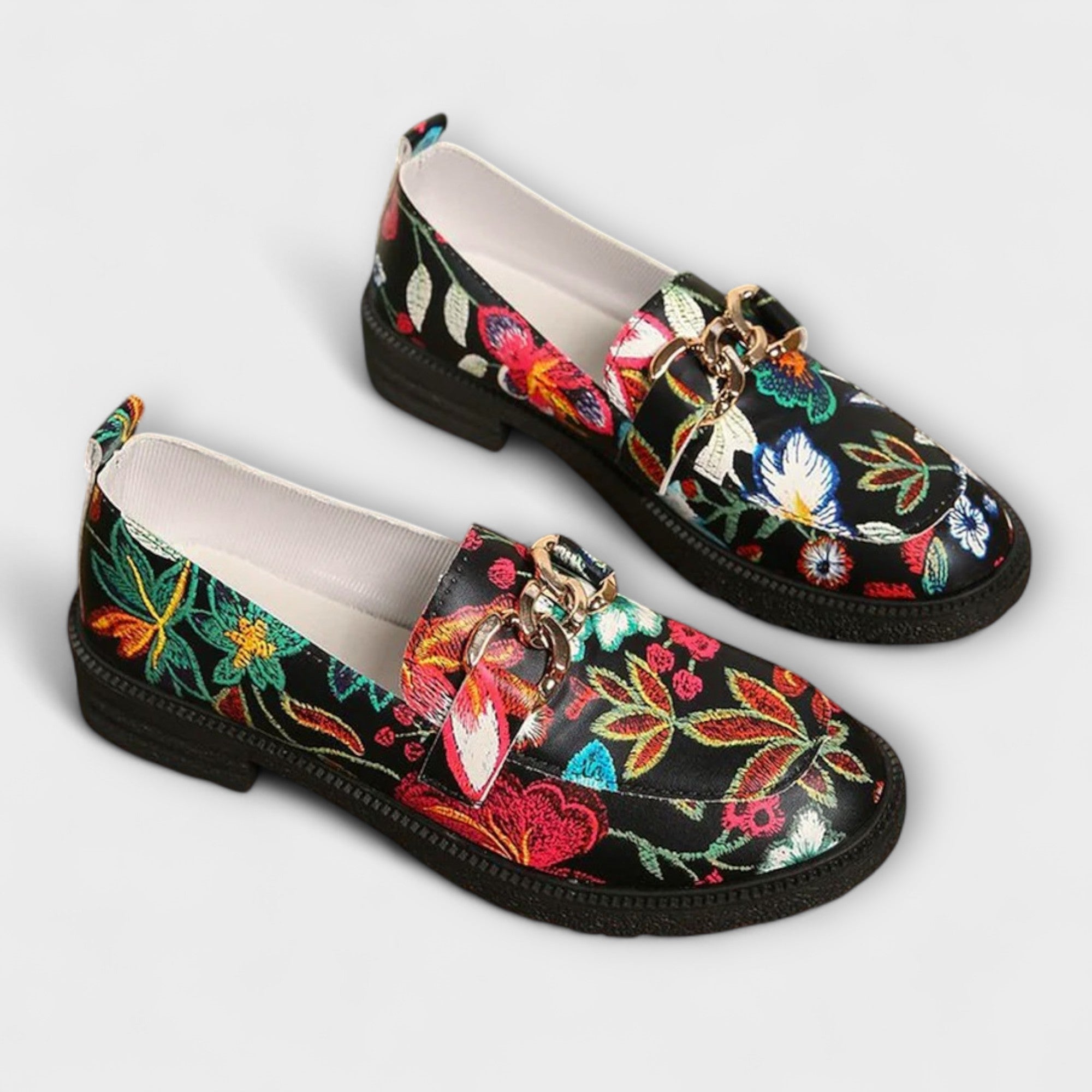 Orla – Eleganti mocassini multicolori con affascinante motivo floreale