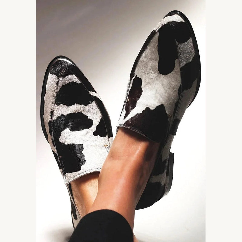 BENEDETTA | MOCASSINI STAMPA MUCCA