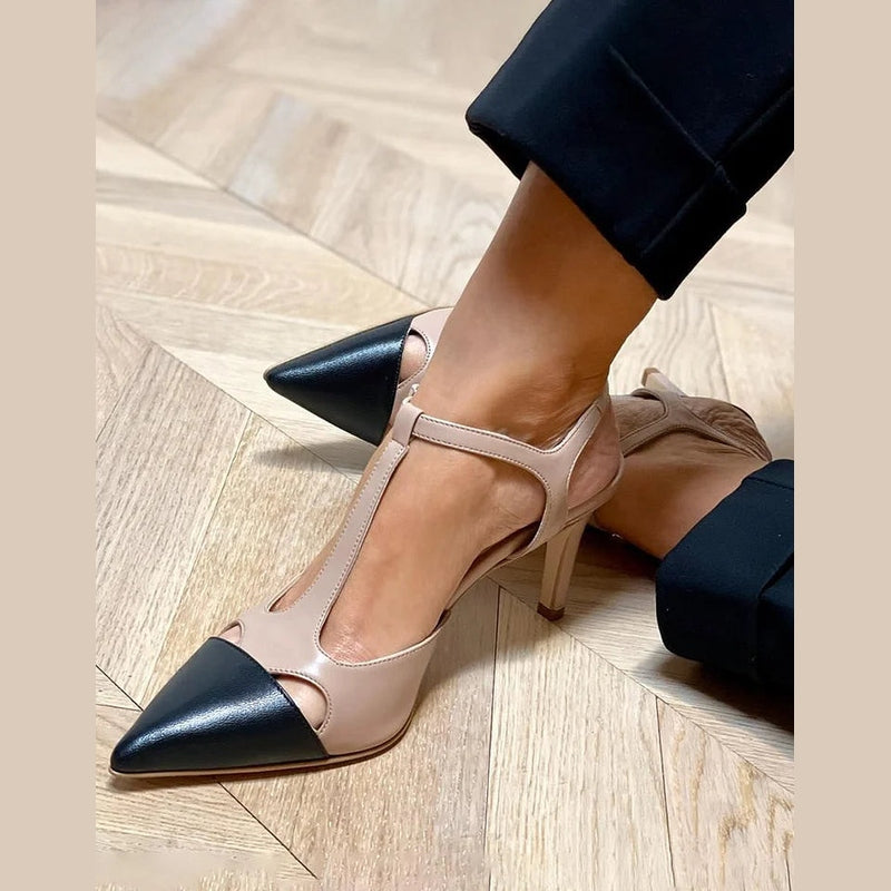 MIRELLA | Élégant Décolleté à Bout Pointu Bicolore pour un Style Sophistiqué