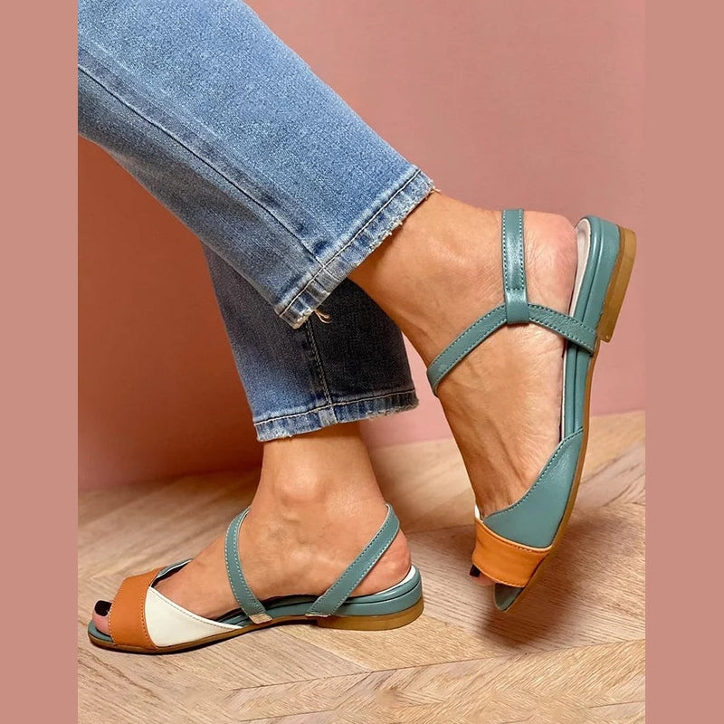 GINEVRA | Eleganti Sandali Tricolore Open-Toe per un look sofisticato