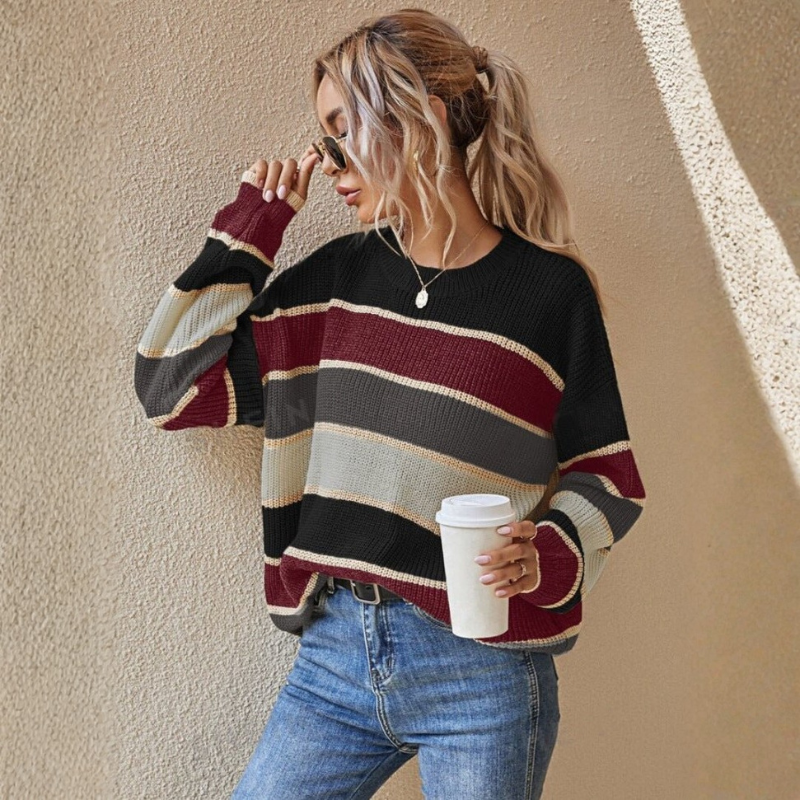 Maglione comodo a righe