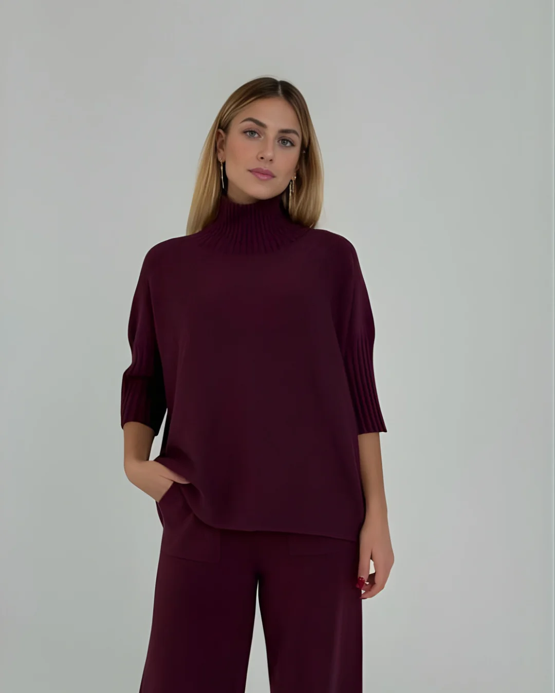 ALBA | Completo a Maglia a Collo Alto