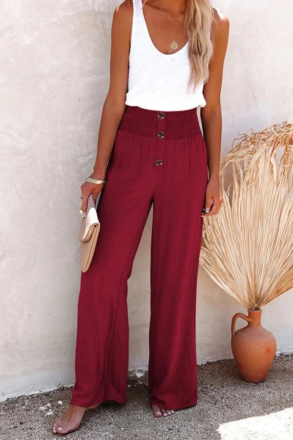 Riana™ - Pantaloni Relaxed a Vita Alta