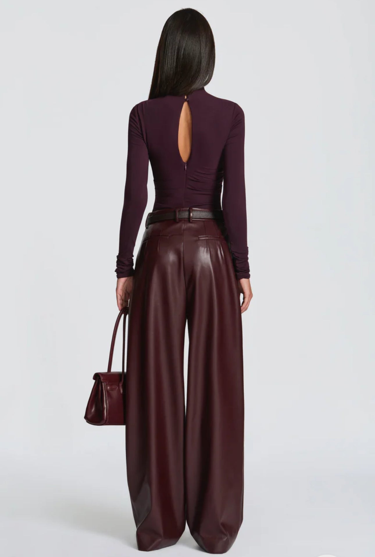 Pantaloni ANITA in eco-pelle a vita