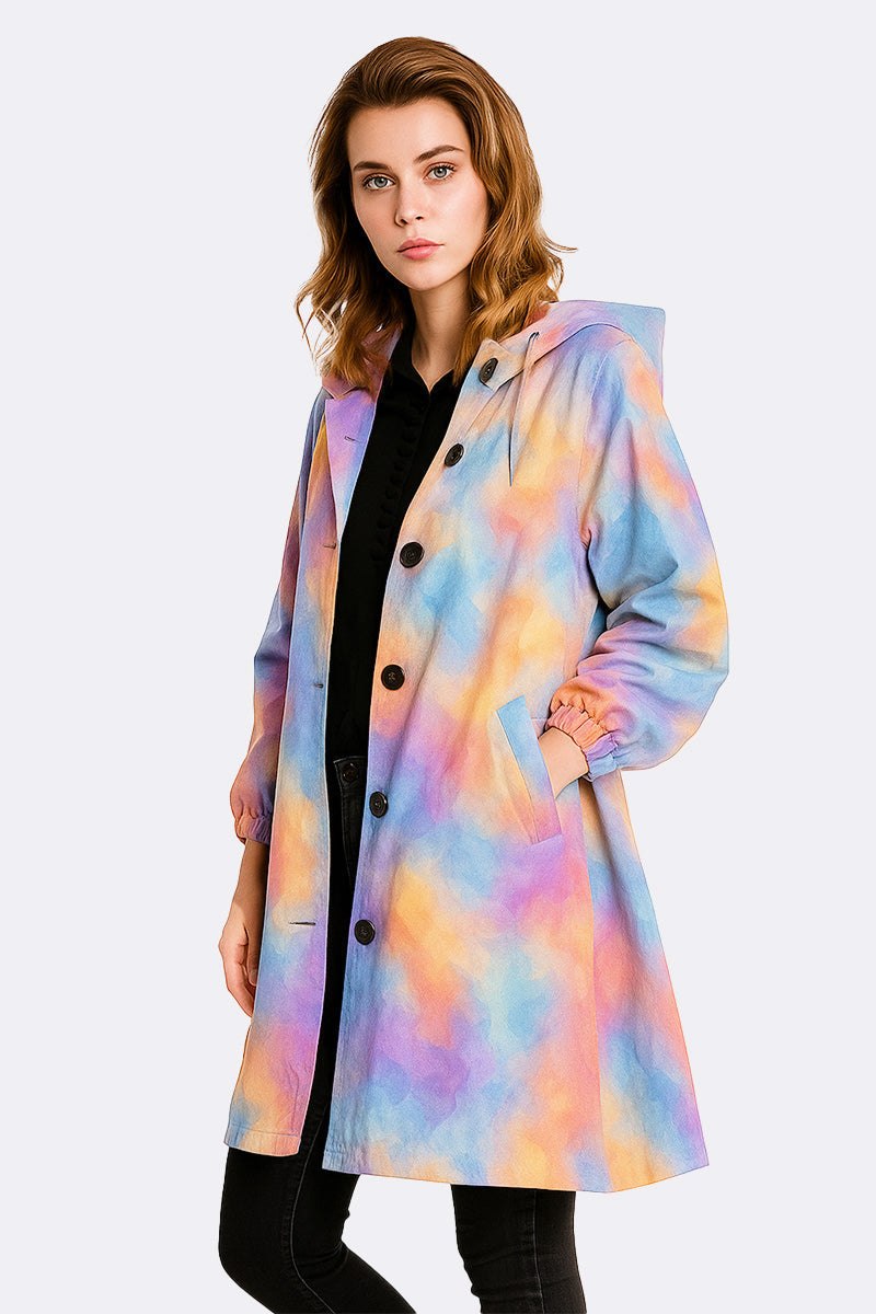 Giacca Antipioggia a Vento con Cappuccio, Impermeabile e Oversize