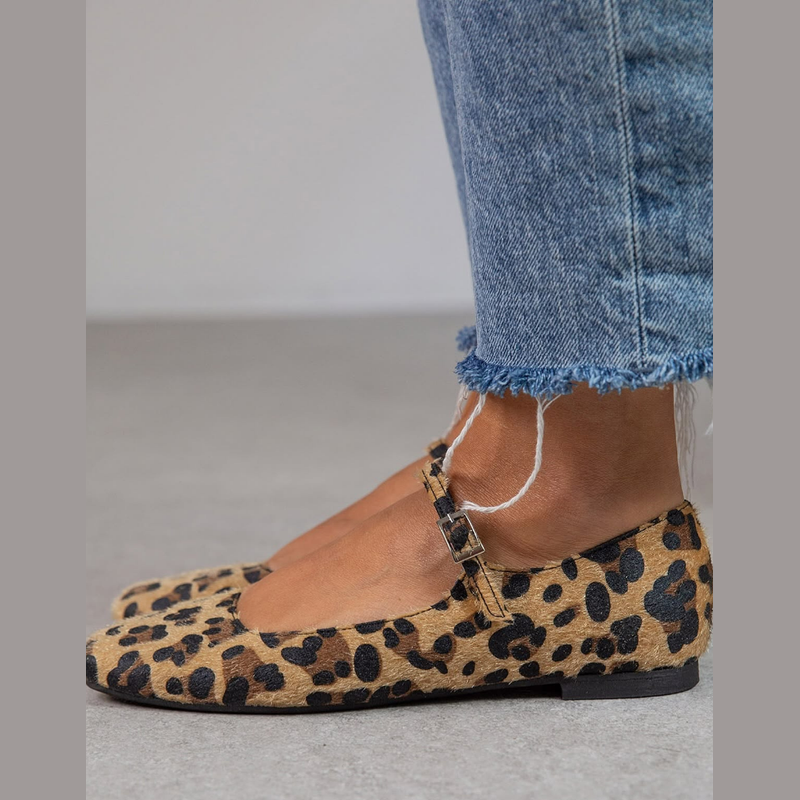 MILA Ballerine Mary Jane Animalier – Style Élegant et Tendance