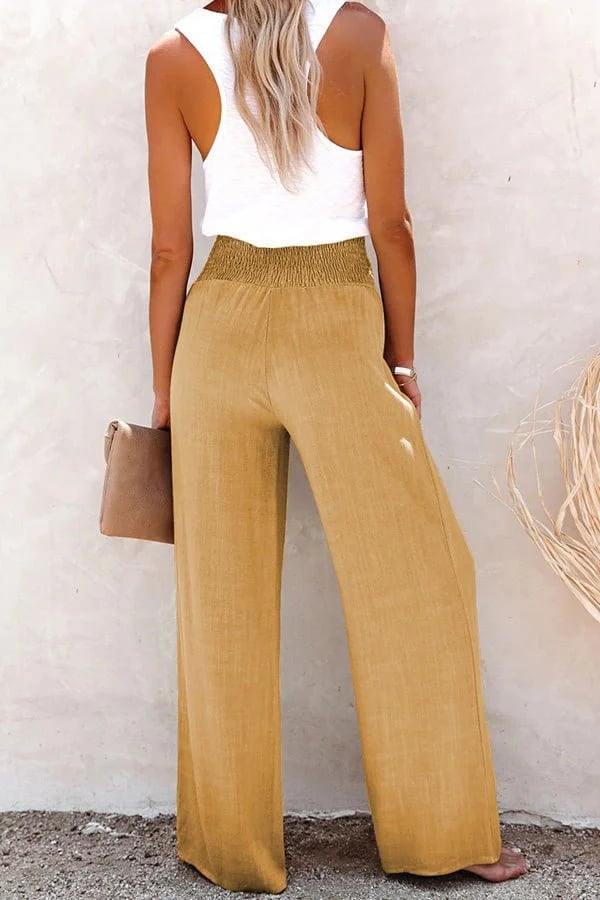 Riana™ - Pantaloni Relaxed a Vita Alta