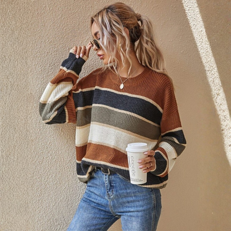 Maglione comodo a righe