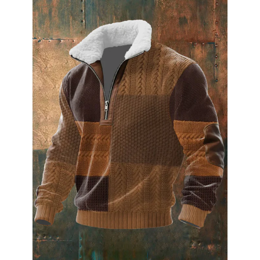 RIVIERA | Maglione Uomo – Design Patchwork Distintivo